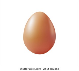 Realistic egg vector illustration. Easter Egg Icon, eggshell, food illustration. Light brown chicken eggs. Vector 3D realistic illustration isolated on white background