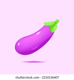 realistic eggplant. vector icon illustration