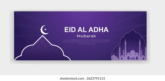 Realistic Eid al adha Mubarak festival Facebook social banner post design