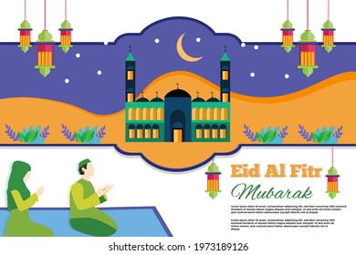 Realistic eid al-fitr illustration Vector illustration.
