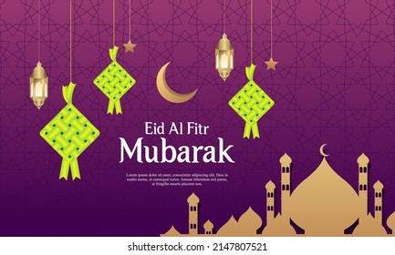 Realistische eid al-fitr ramadan-Grafikdesign-Vorlage