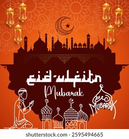 Realistic eid al-fitr vector illustration 