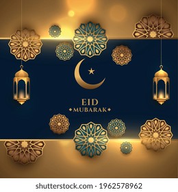 realistic eid mubarak artistic background design