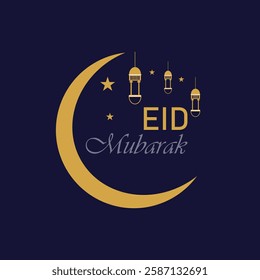 Realistic eid mubarak background with candles and moon