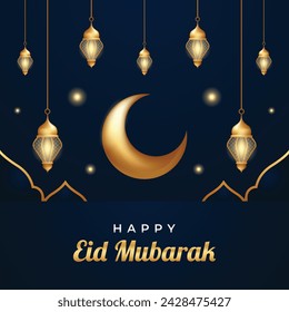 ilustración de diseño realista de eid mubarak