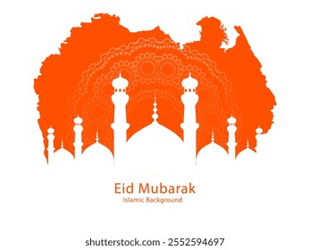 Realistic eidmubarak islamic greeting design Free Vector