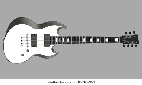 Realistic electric guitar isolated on gray background.Vector