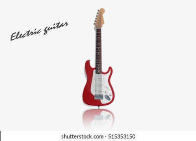 Realistic electric guitar isolated on white.