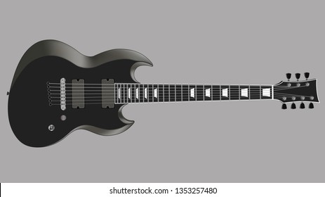 Realistic electric guitar. Vector