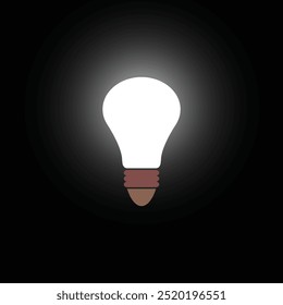 Una bombilla eléctrica realista que cuelga del techo. Un soporte de lámpara Ebonite con un interruptor de cadena. Ilustración vectorial.
