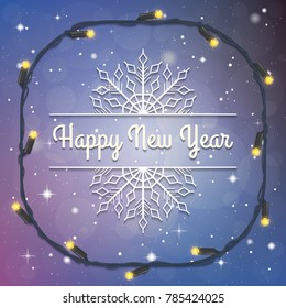Realistic electric light garland vector background. Detailed christmas lamps.