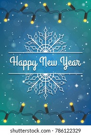 Realistic electric light garland vector background. Detailed christmas lamps decoration.