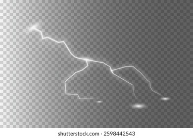 A realistic electric lightning bolt effect with vibrant neon colors and dynamic light streaks.