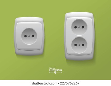 Calcetines eléctricos realistas. Concepto de seguridad eléctrica. Diseño de la ilustración vectorial. Aislado en fondo con sombra.