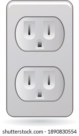 Realistic electric socket vector, realistic electric board icon