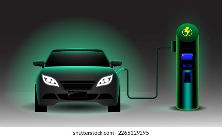 realistic of electric vehicle charging station isolated - 3d illustration