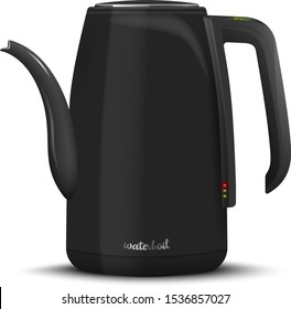 Realistic electrical kettle made of plastic. Vector illustration on white