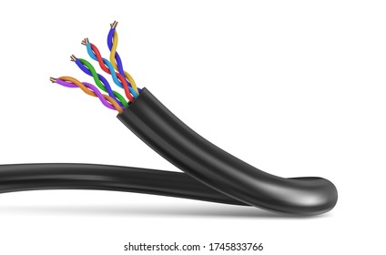 Realistic electrical wires flexible network.