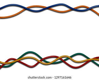 Realistic electrical wires isolated on white background. Vector illustration. Eps 10.