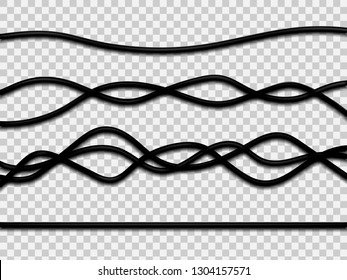 Realistic electrical wires isolated on white background. Vector illustration. Eps 10.