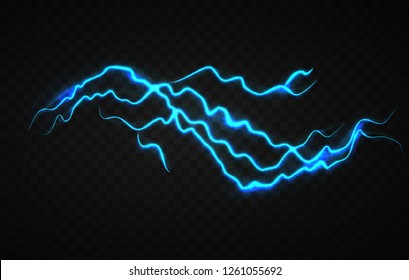 realistic electricity visual effect design template. abstract thunderbolt illustration or storm lightning effect with transparent background design vector eps 10