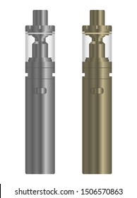 Realistic electronic cigarette. Box mod with a tank atomizer. Vector illustration EPS10.