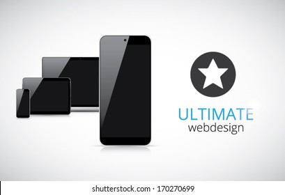 Realistic electronic devices (tablet, laptop, smartphone) vector