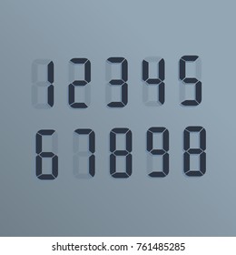 Realistic electronic numbers. The dial on the screen