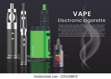 Realistic electronic vape vector, Electronic vape background vector illustration