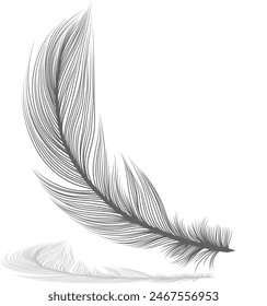 Icono de pluma realista y elegante