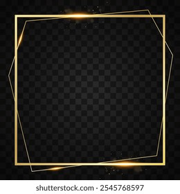 Realistic elegant geometric golden frame