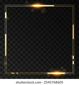 Realistic elegant geometric golden frame