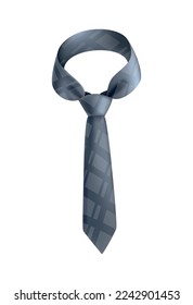 Realistic elegant grey tie on white background vector illustration