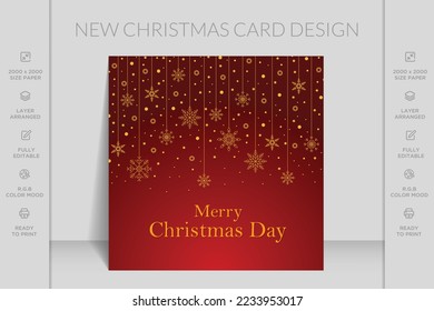 Realistic elegant modern merry Christmas poster or banner background design 