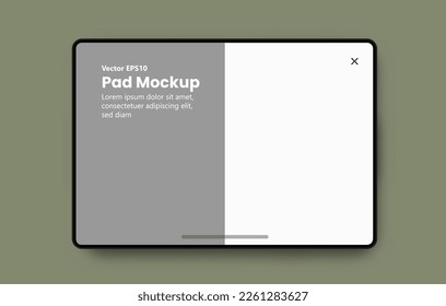 A realistic and elegant pad mockup.  Device UI UX mockup for presentation template.