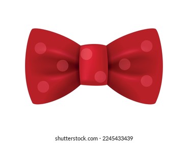 Realistic elegant red bow tie on white background vector illustration