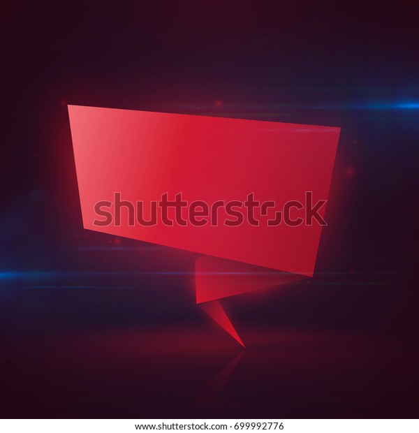 Realistic Empty 3d Banner Template Neon Stock Vector Royalty Free