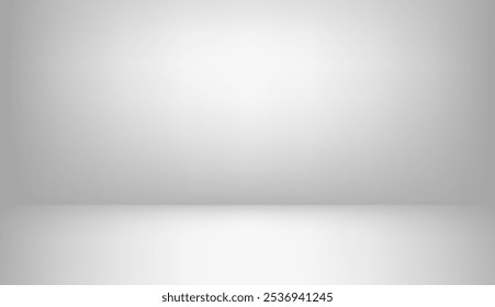 Realistisch leerer Hintergrund mit Wand und Beleuchtung. Vektorbühne oder Podium zur Darstellung von Produkten für Werbung oder Präsentation. Szene für Fotografie oder Raum für Galerie, Innenarchitektur