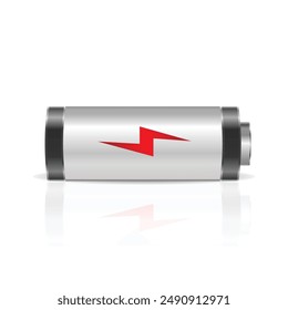Realistic empty battery vector with shadow