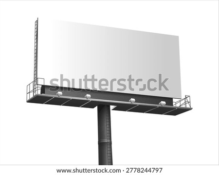 Realistic empty billboard isolated on white background designed for outdoor advertising media mockups promotional campaigns and professional marketing presentations