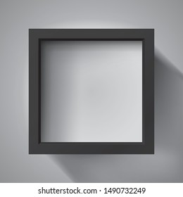 Realistic empty black frame on light background, border for your creative project, mockup for you project. Vector design