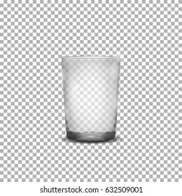 Realistic empty drinking glass cup. Vector illustration