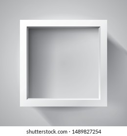 Realistic empty frame on light background, border for your creative project, mockup for you project. Vector design