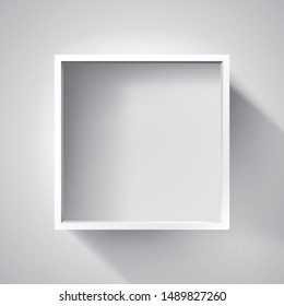 Realistic empty frame on light background, border for your creative project, mockup for you project. Vector design