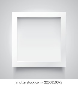 Realistic empty frame on light background, border for your creative project, mockup for you project. Vector design