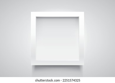 Realistic empty frame on light background, border for your creative project, mockup for you project. Vector design