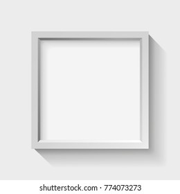 Realistic empty frame on light background, border for your creative project, vector design object