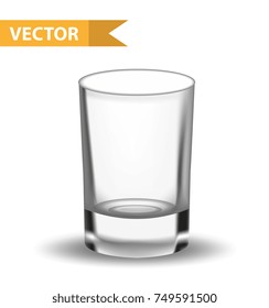 Realistic empty glass. 3d Shot  for restaurans, bars collection. Glassware for liquid. Isolated on white background. Vector illustration