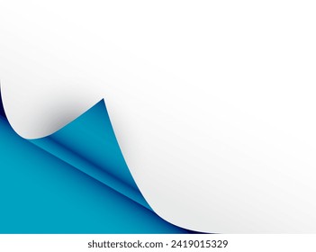 realistic empty paper fold corner mockup design vector