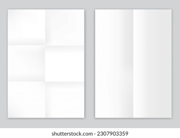 realistic empty paper folded isolated - 3d illustration